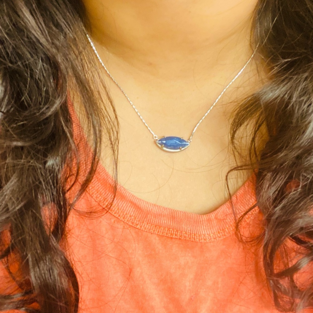 Kendra Scott silver blue stone necklace